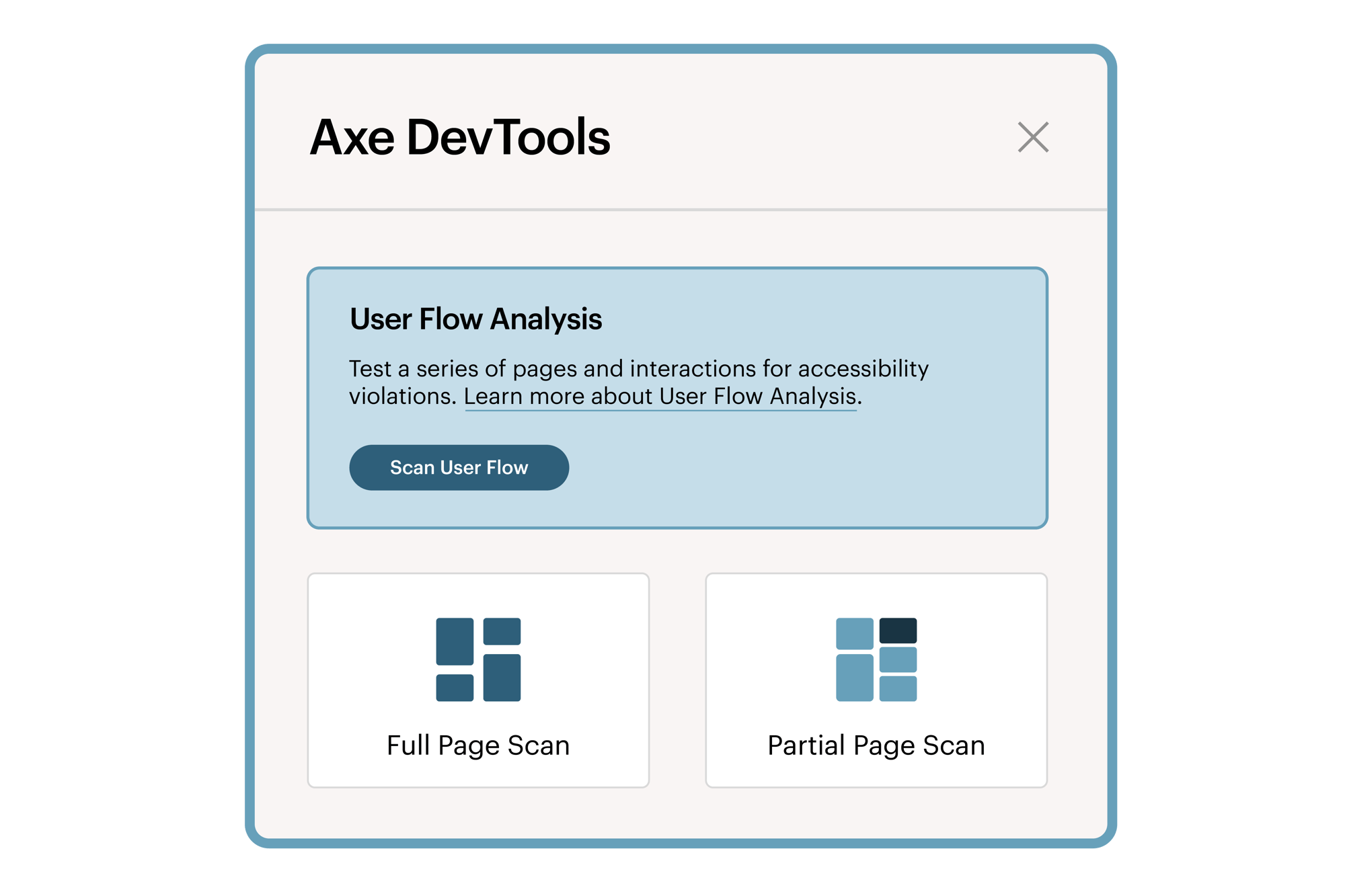 Axe DevTools user flow analysis illustration Axe DevTools user flow analysis illustration