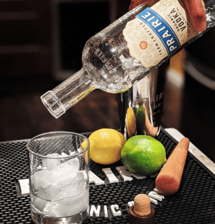 Image of cocktail and ingredients