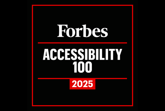 Forbes accessibility 100 badge, 2025