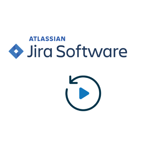 Atlassian Jira Software logo, and replay icon.