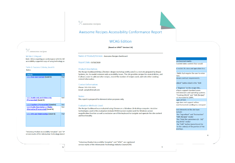 Example of a Voluntary Product Accessibility Template (VPAT) document